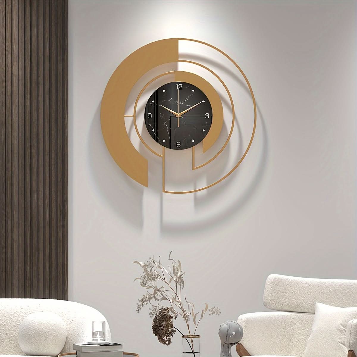Luxe Timekeeper – Sleek Geometric Silent Clock with Glass Face
