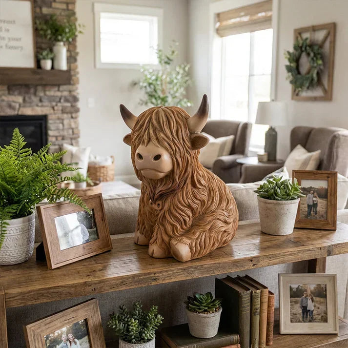 Charming Highland Cow Night Lamp – Cozy Amber Glow
