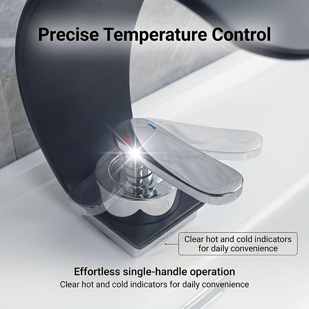 LuxeStream - Contemporary Waterfall Faucet for Stylish Bathrooms