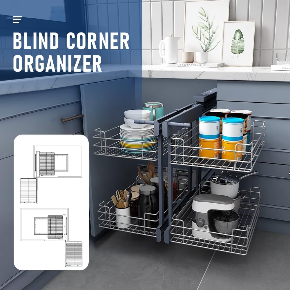 Pull-Out Shelf for Blind Corner Cabinets – Durable Carbon Steel Design