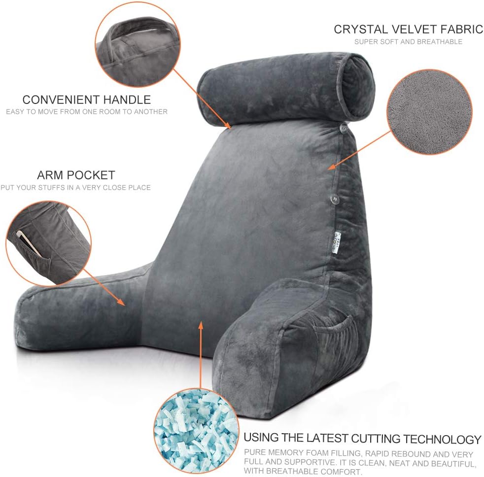 Comfort-Enhanced Reading Pillow with Supportive Arms
