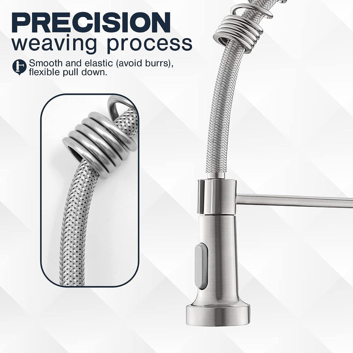 Versatile Kitchen Faucet with Flexible Pull-Down Sprayer