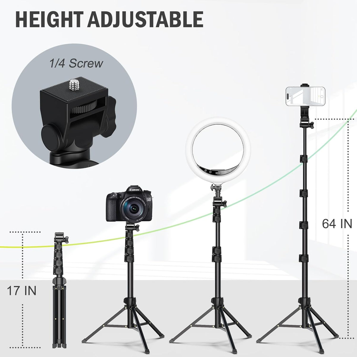 Adjustable Tripod Stand for Smartphones and Cameras