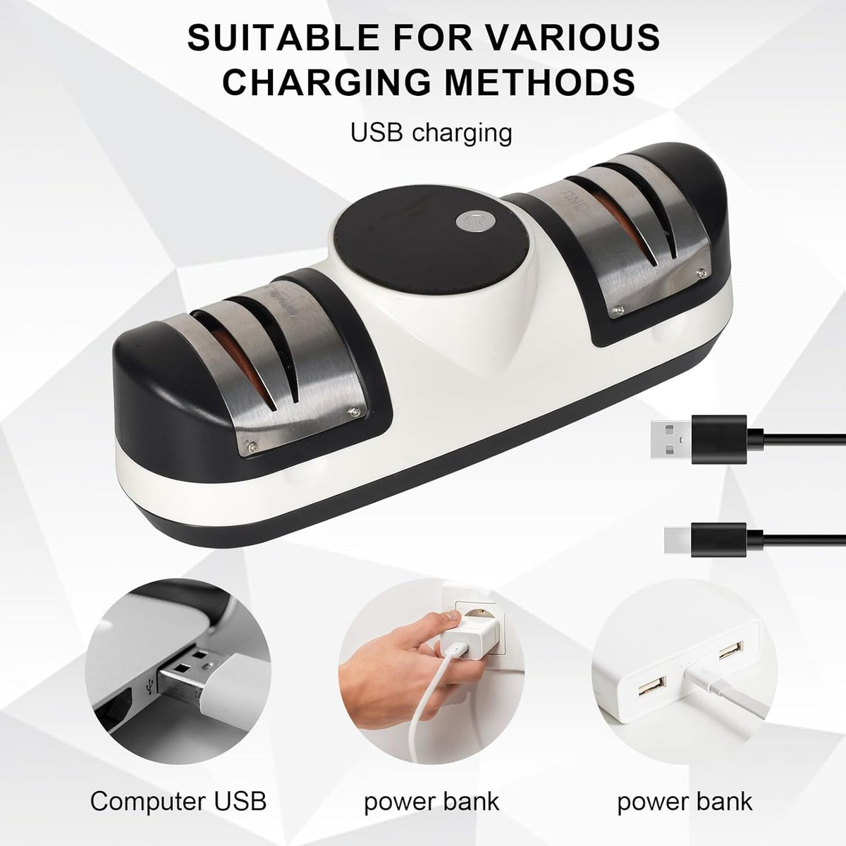 Three-Speed Electric Knife Sharpener with LED Display