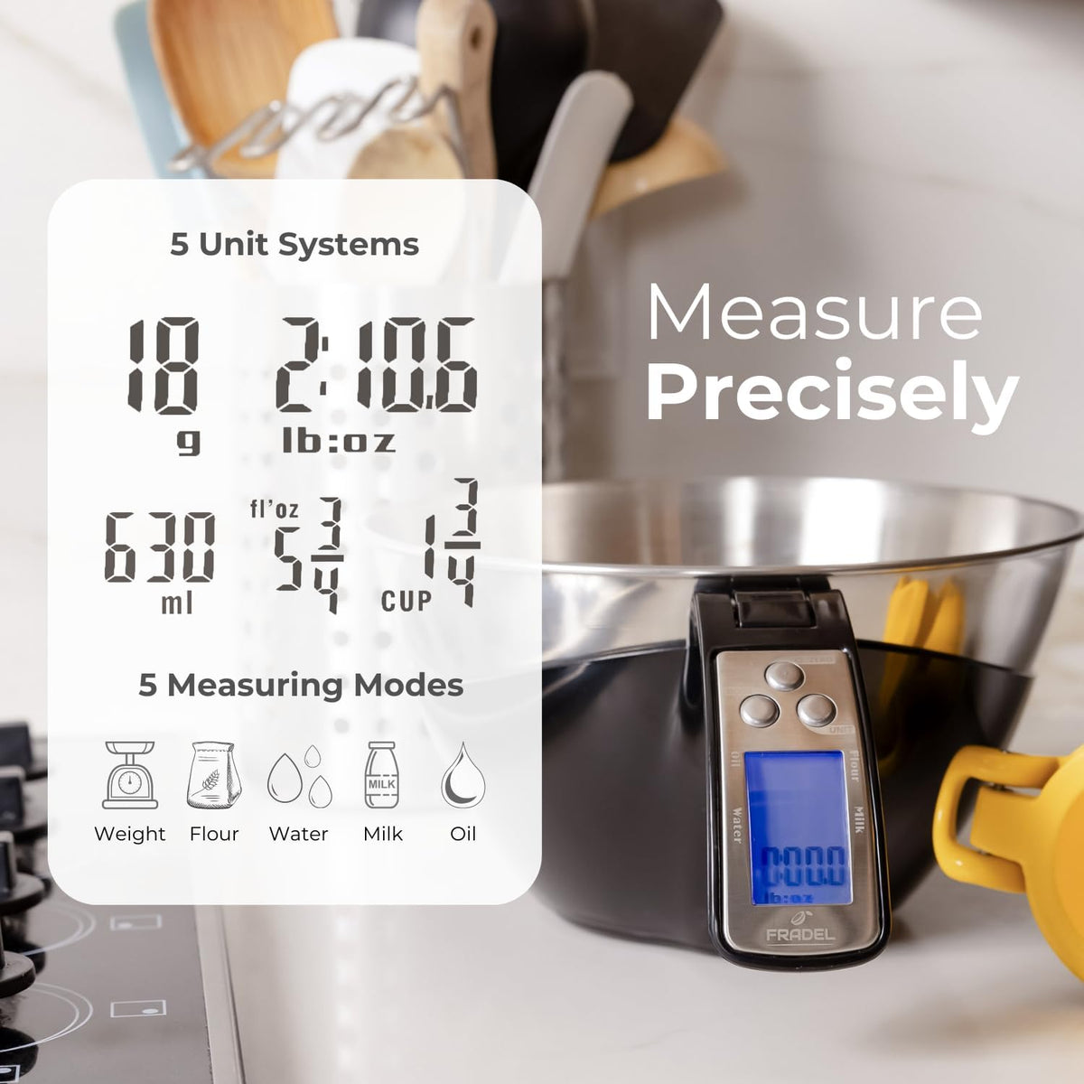 Precision Kitchen Scale with Removable Bowl