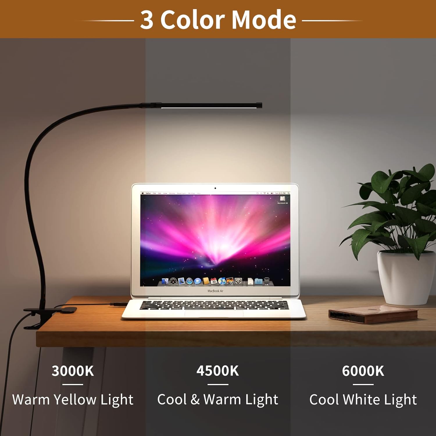Flexible Gooseneck Desk Lamp with 77 LEDs and USB Power