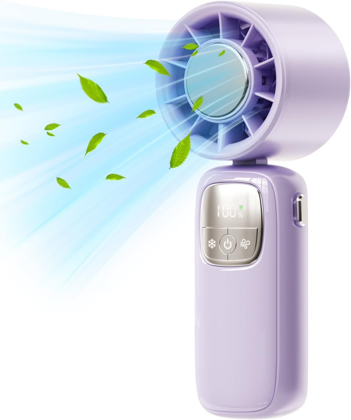 Handheld Fan with LED Screen – Portable and Foldable, 100 Speeds