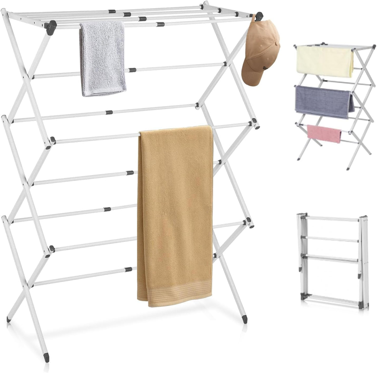 Foldable 3-Tier Clothes Drying Rack