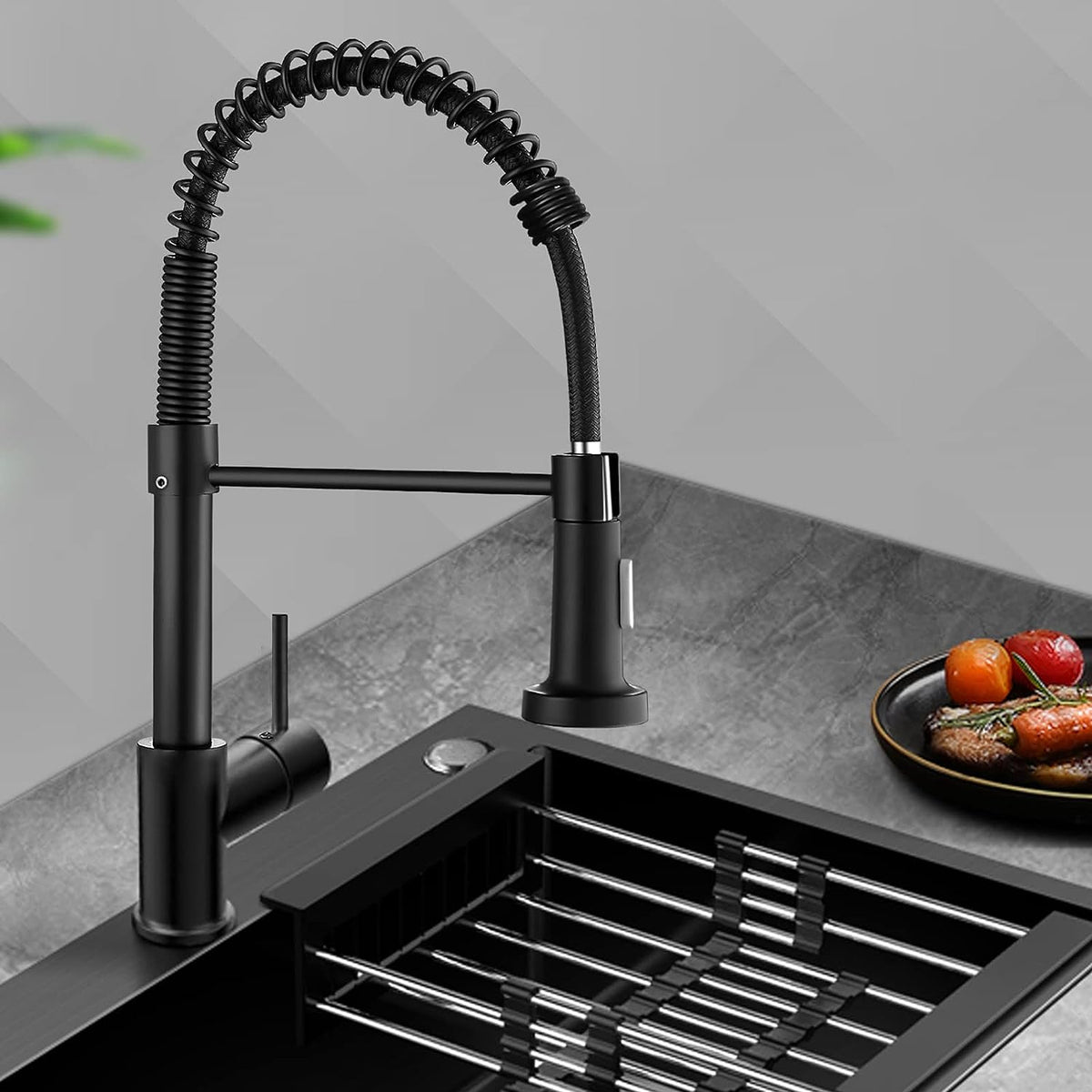 Versatile Kitchen Faucet with Flexible Pull-Down Sprayer