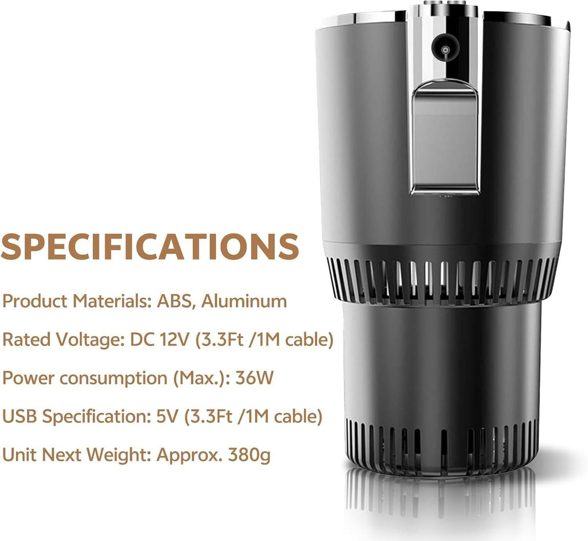 Dual-Temp Car Beverage Holder for Hot and Cold Drinks