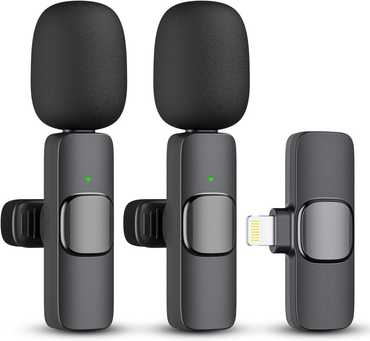 Dual Wireless Microphone Set for iPhone and iPad