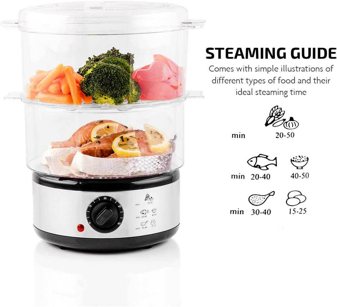 Three-Tiered Electric Food Steamer for Healthy Cooking