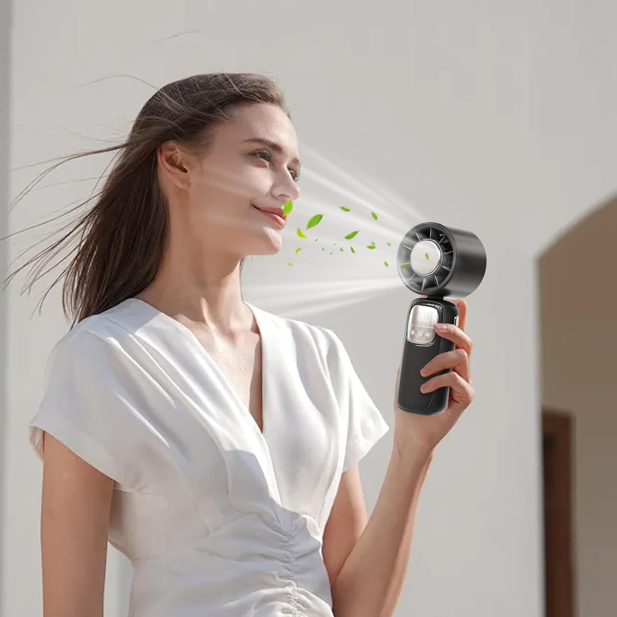 Handheld Fan with LED Screen – Portable and Foldable, 100 Speeds