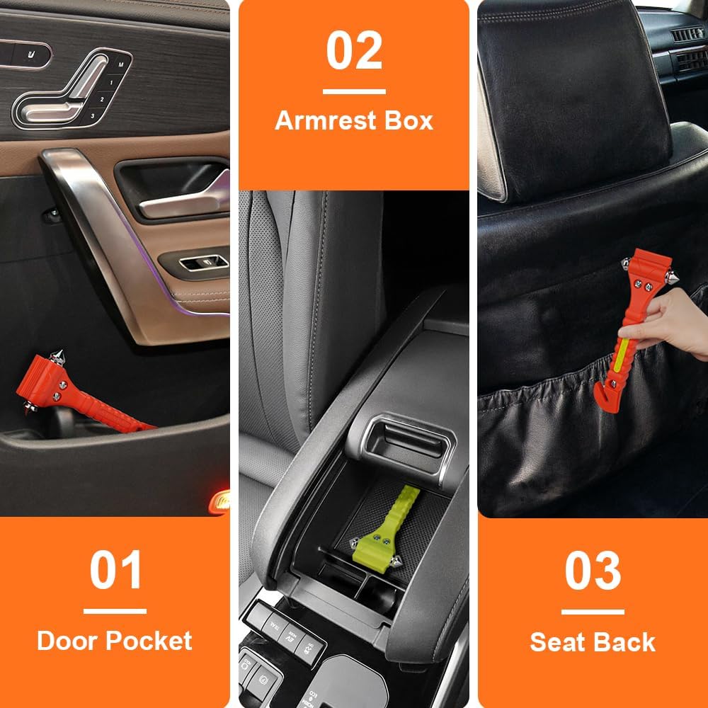 Emergency Escape Tool Kit: 2-in-1 Car Window Breaker & Seatbelt Cutter