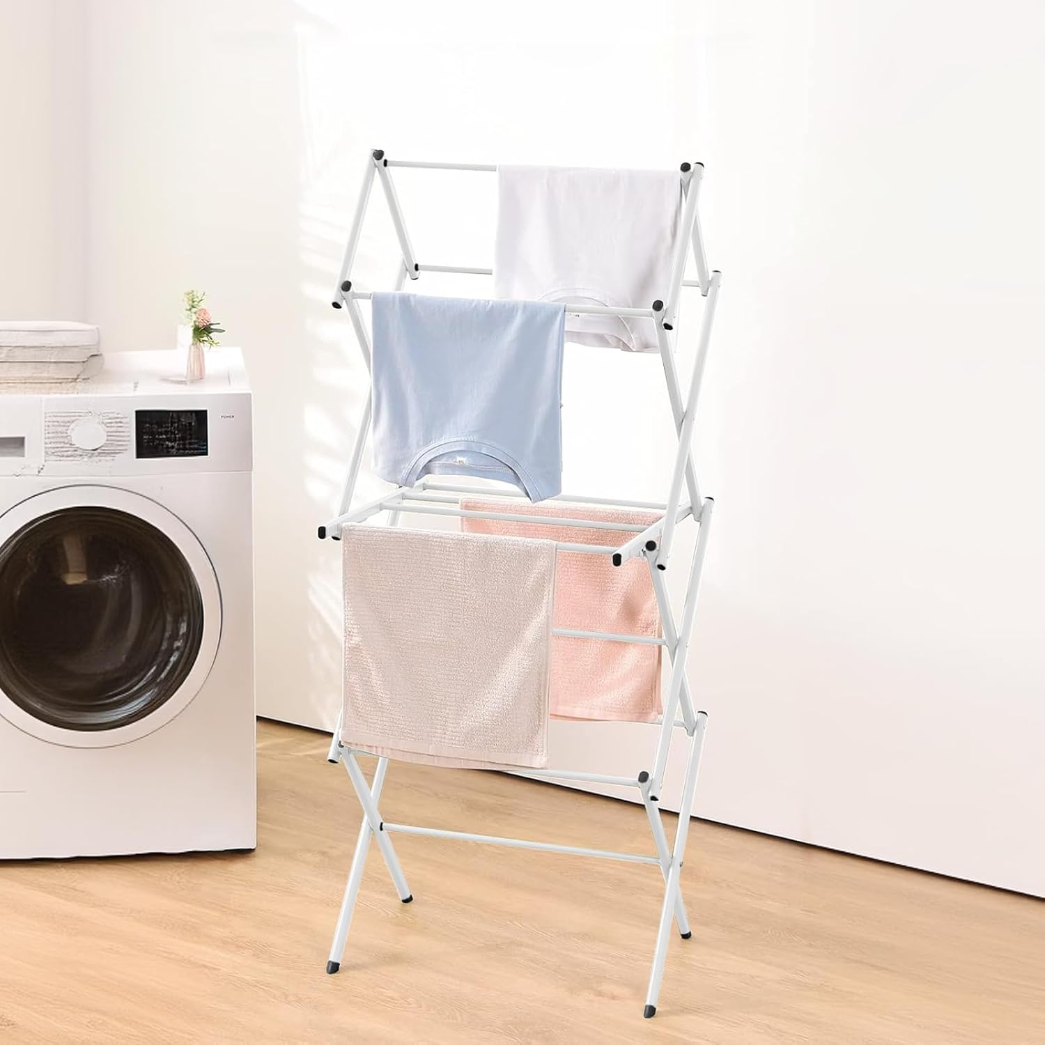 Foldable 3-Tier Clothes Drying Rack