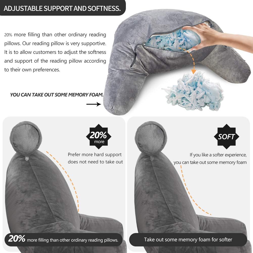 Comfort-Enhanced Reading Pillow with Supportive Arms