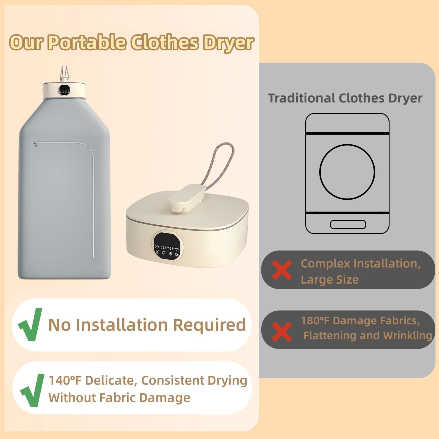 Compact Dual-Function Clothes Dryer & Heater