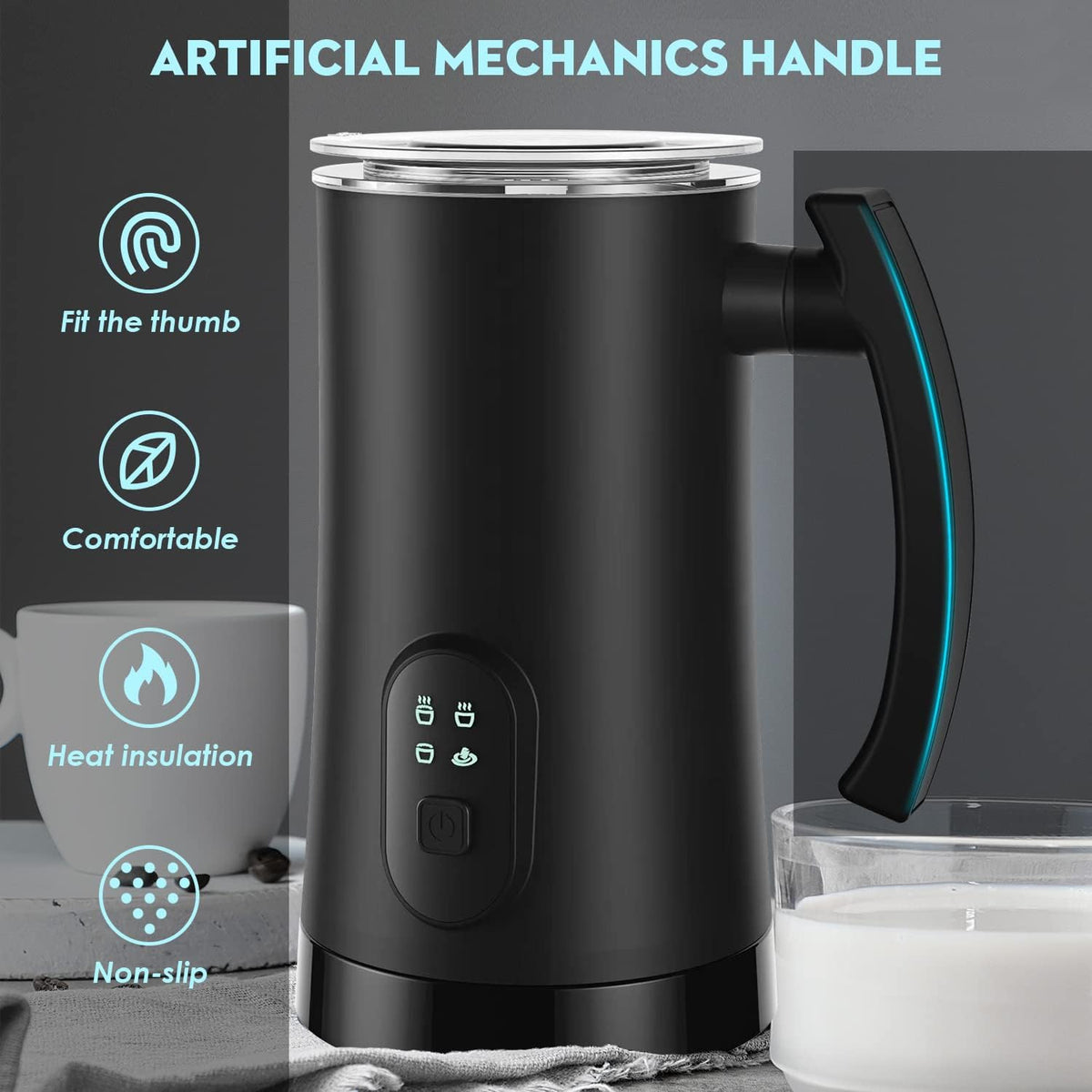 Versatile Electric Milk Frother & Steamer for Home Use