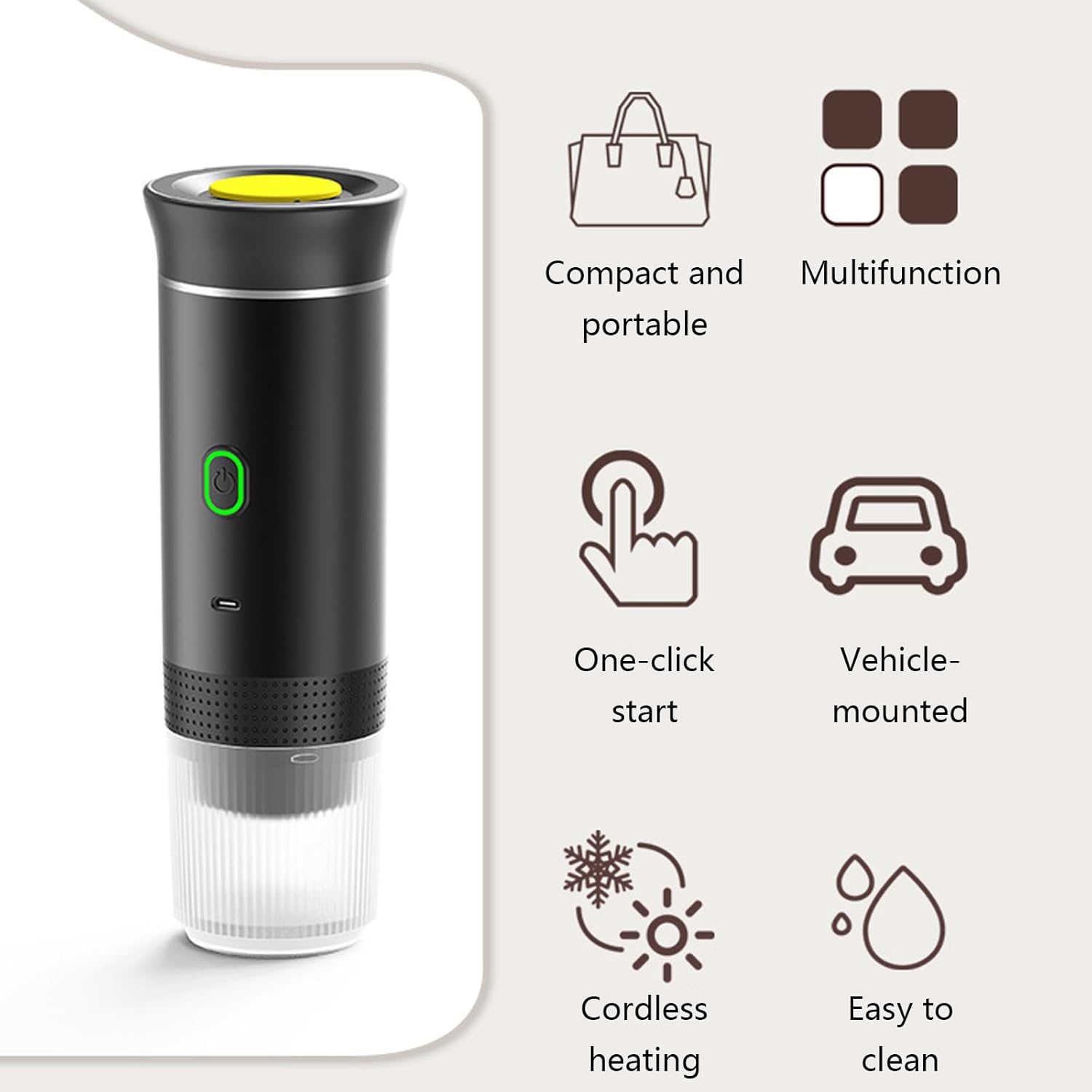 Rechargeable Battery Espresso Maker – 3-in-1 Portable Machine