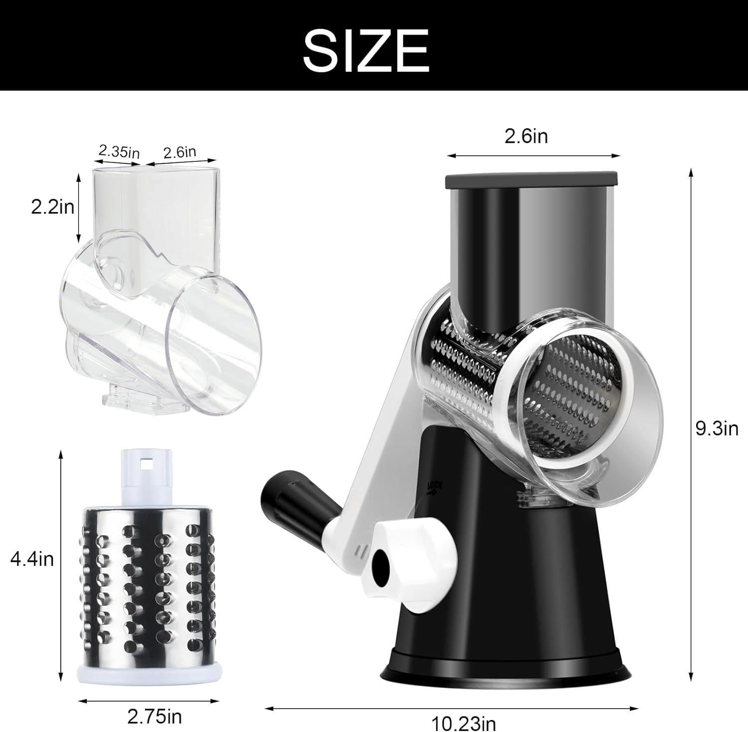SwiftGrate Manual Cheese and Vegetable Shredder