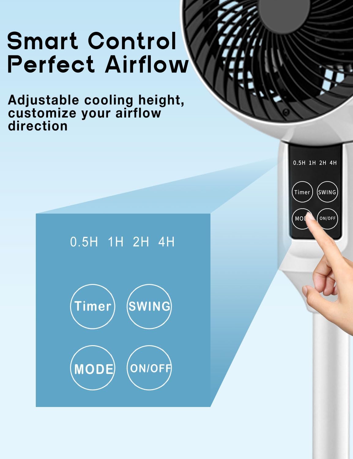 3D Oscillating Adjustable Pedestal Fan