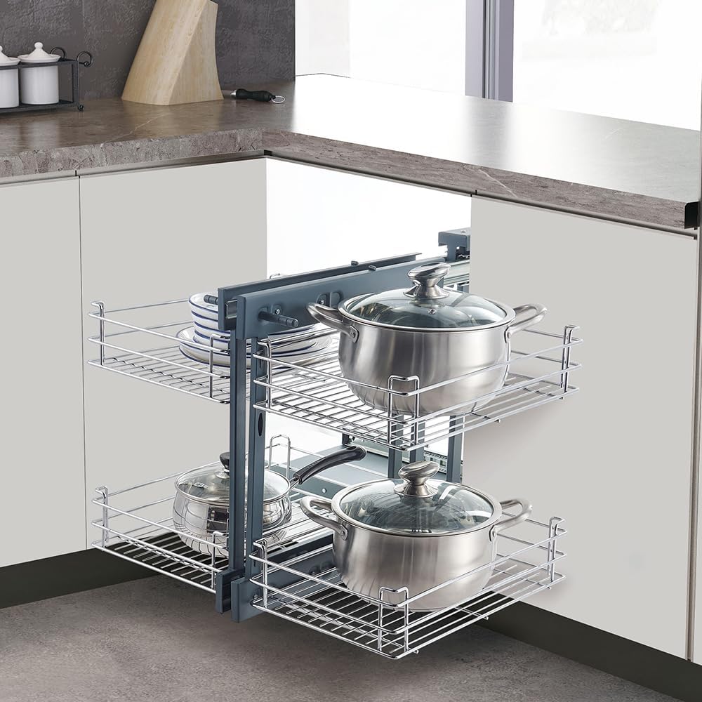 Pull-Out Shelf for Blind Corner Cabinets – Durable Carbon Steel Design