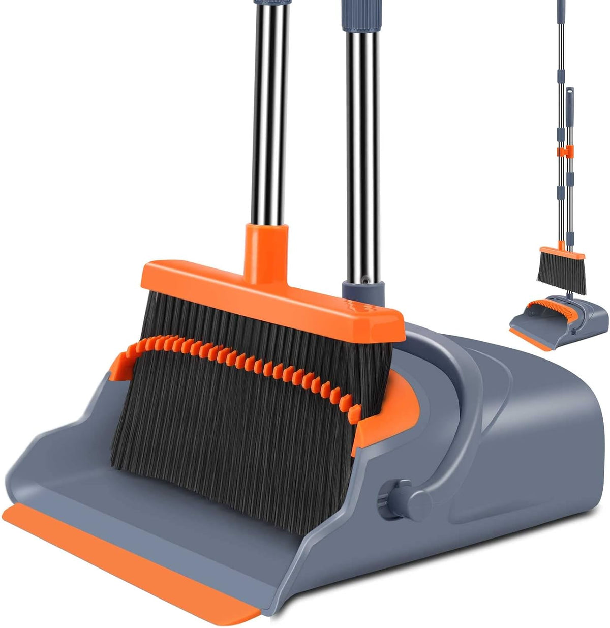 Effortless Self-Cleaning Broom and Dustpan Combination