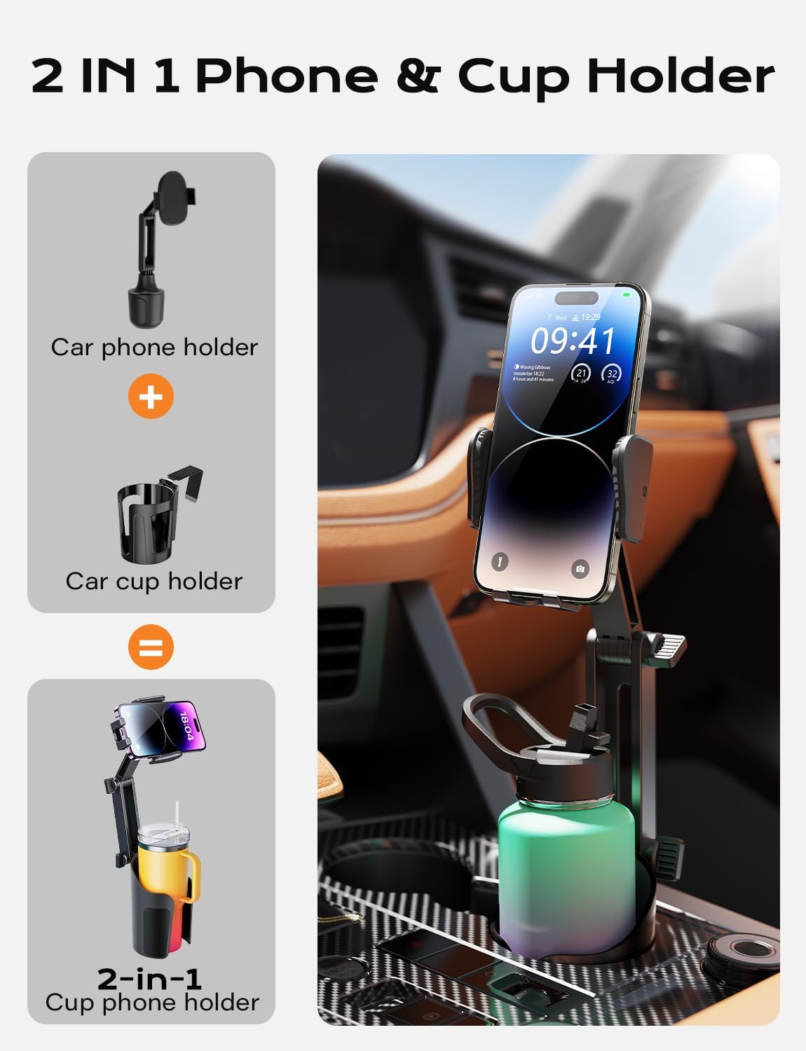 Versatile Car Cup Holder Phone Mount