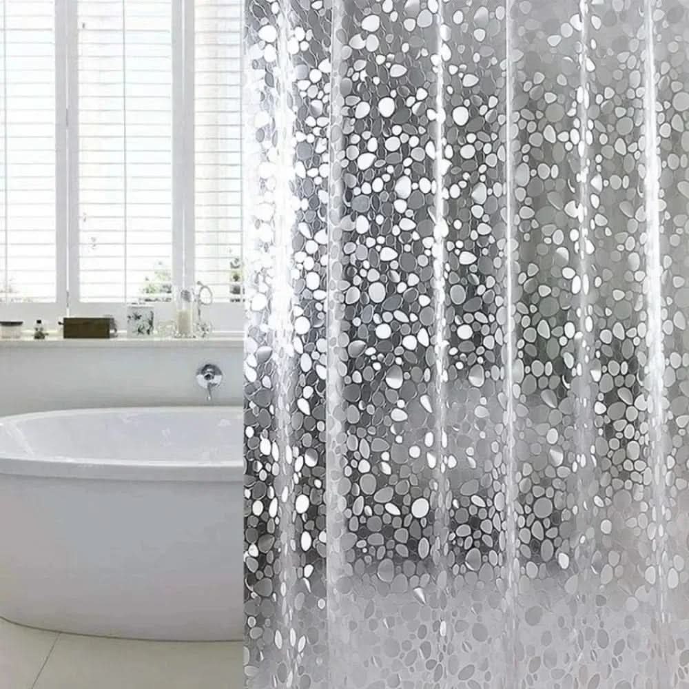 AquaGuard – Stylish Waterproof Shower Curtain with Pebble Design