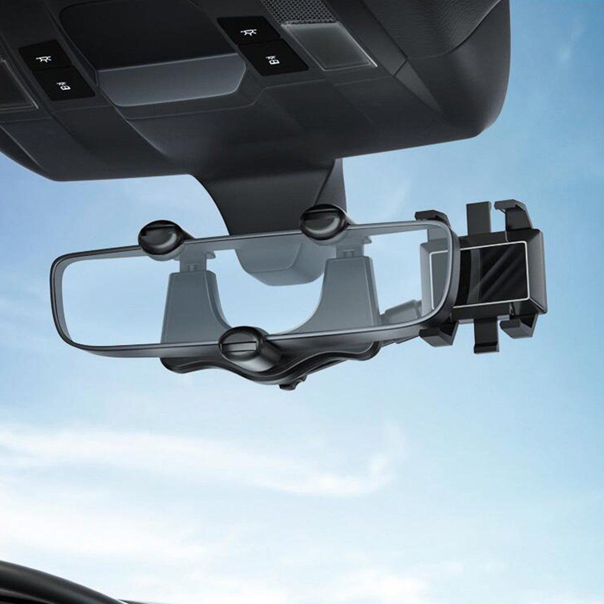 Smart Mirror Phone Mount for Safe Driving