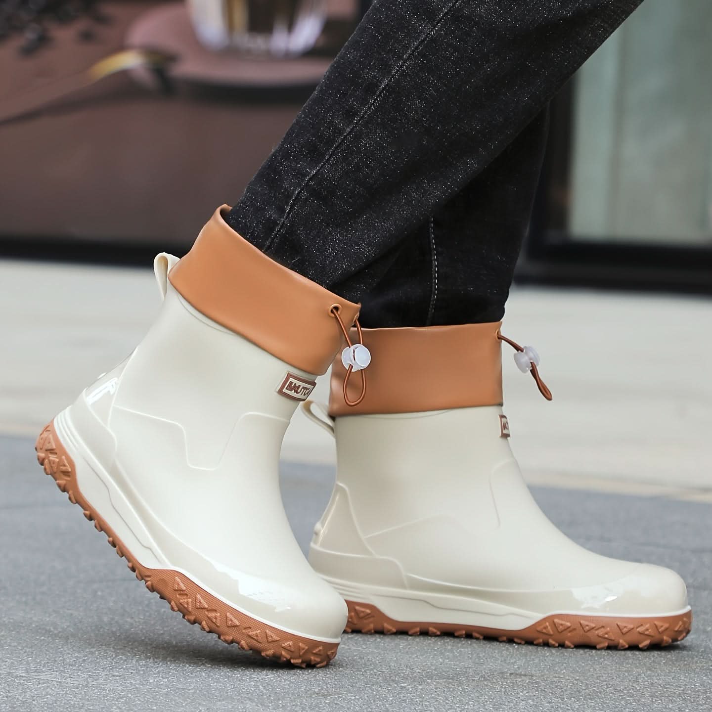 AquaStride - Sleek Waterproof Ankle Rain Boots