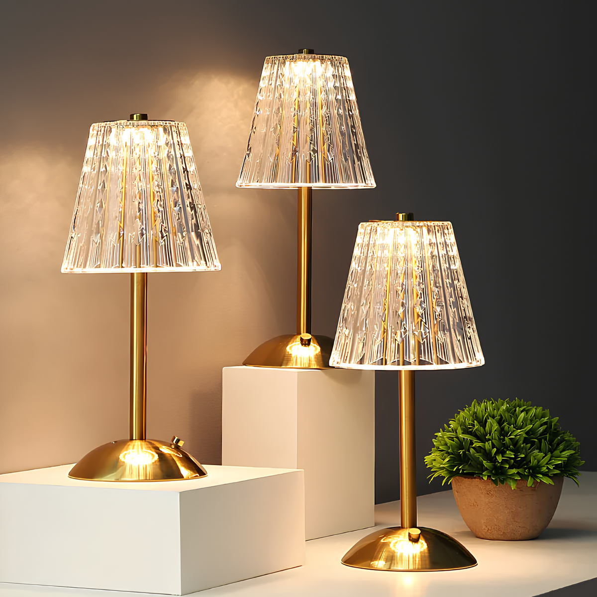 Aurora Luxe Golden Crystal Lamp for Elegant Home Lighting
