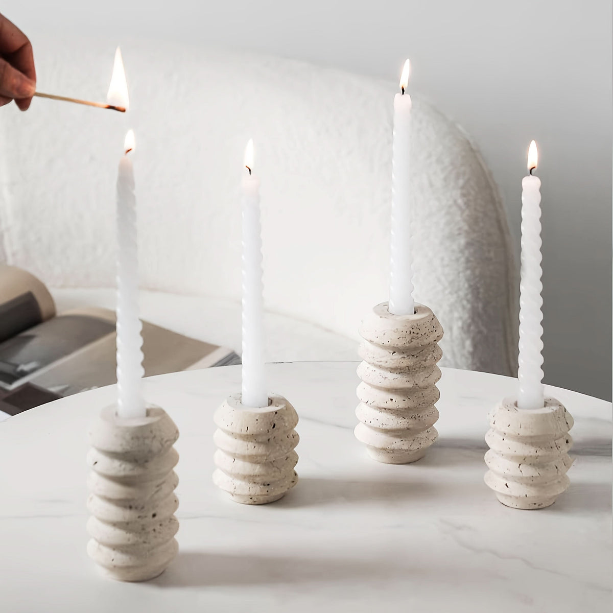Sophisticated Stone Candle Holder for Timeless Elegance