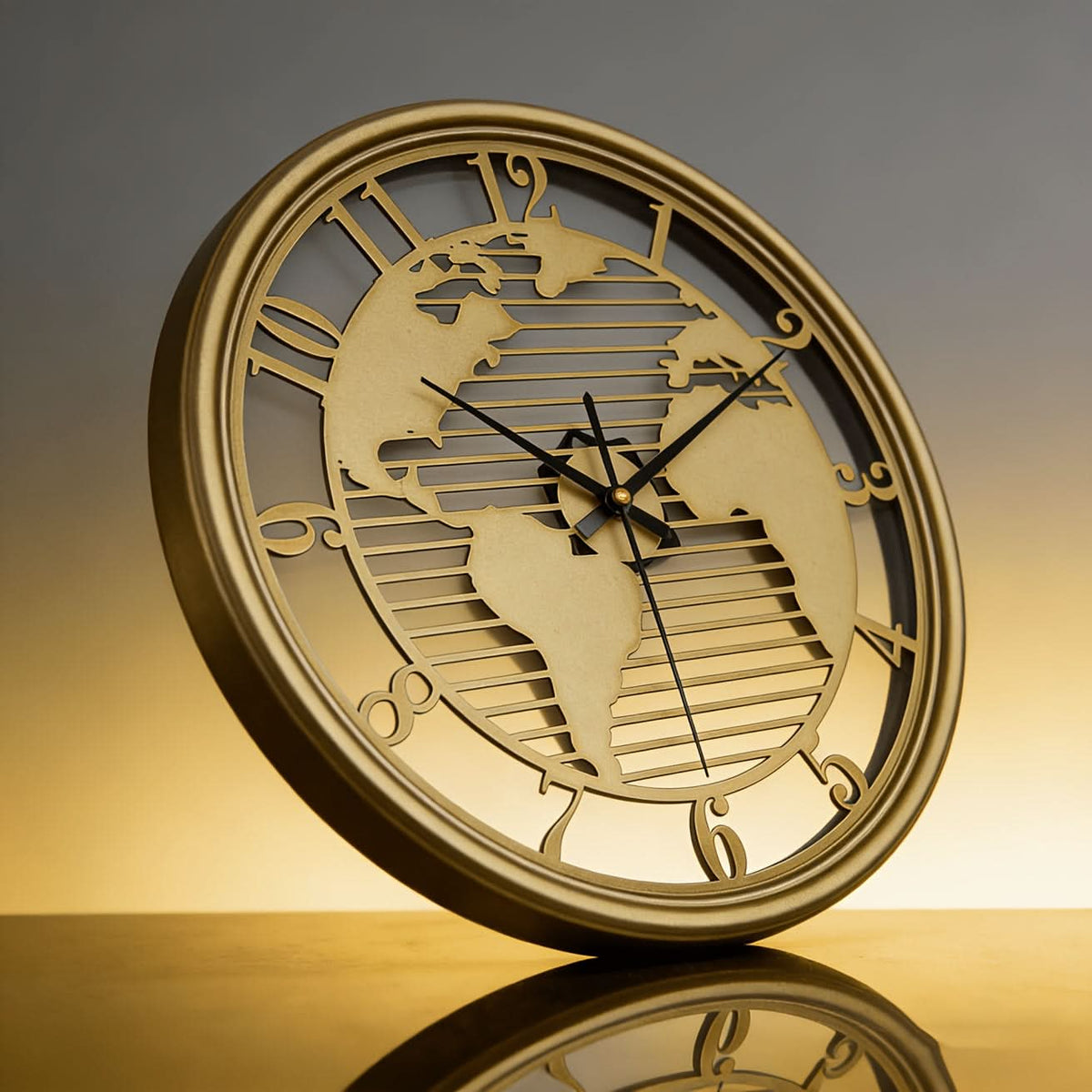 Global Serenity Metal Wall Clock with Silent Movement