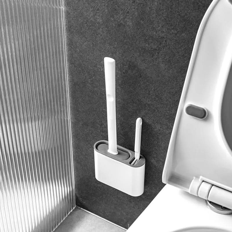 SleekSilicone – Modern Flat Head Toilet Brush Set
