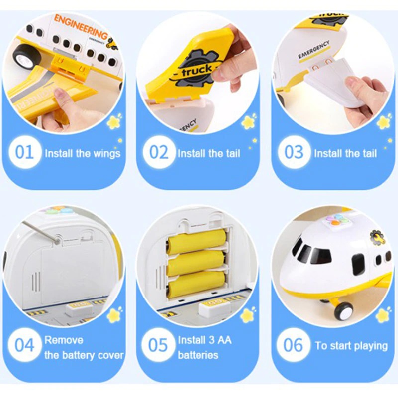 SkyQuest Adventure Set – 20-Piece Friction-Driven Airport Toys