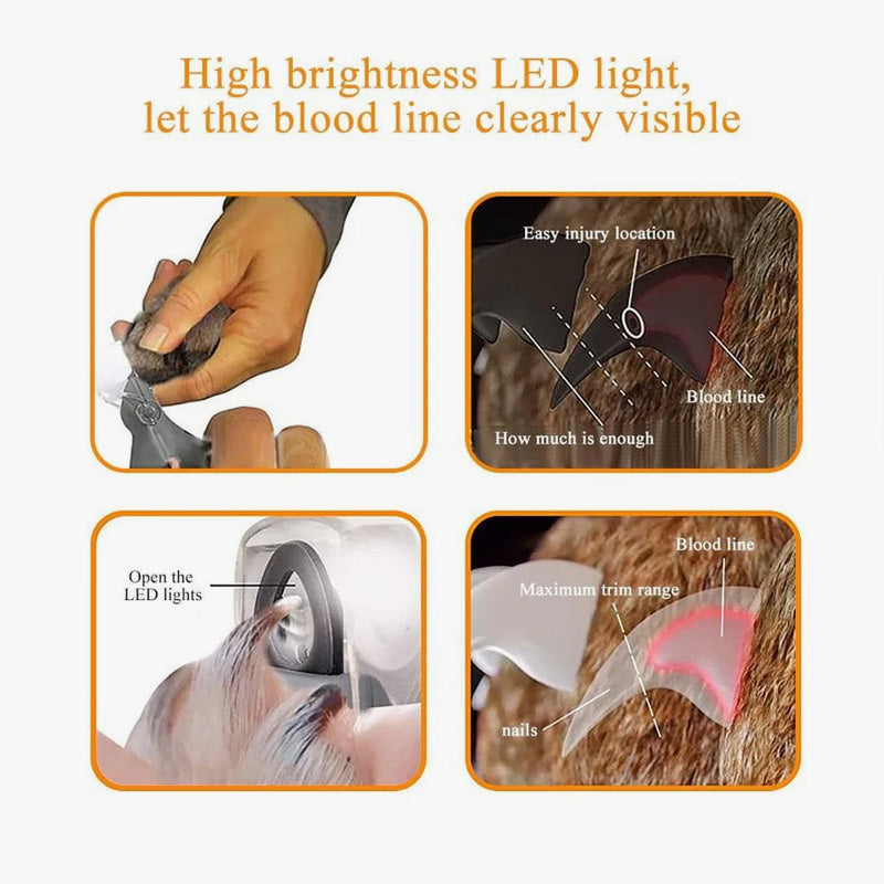 Smart Pet Nail Trimmer with Illuminating LED Feature