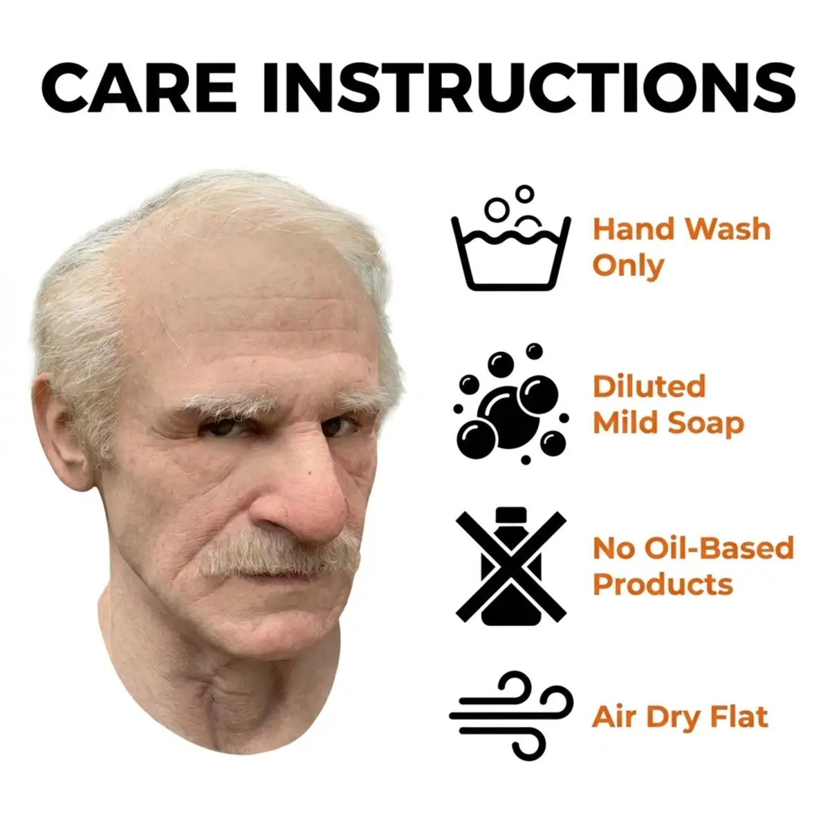 Authentic Elderly Face Mask for Halloween – Latex Full Coverage