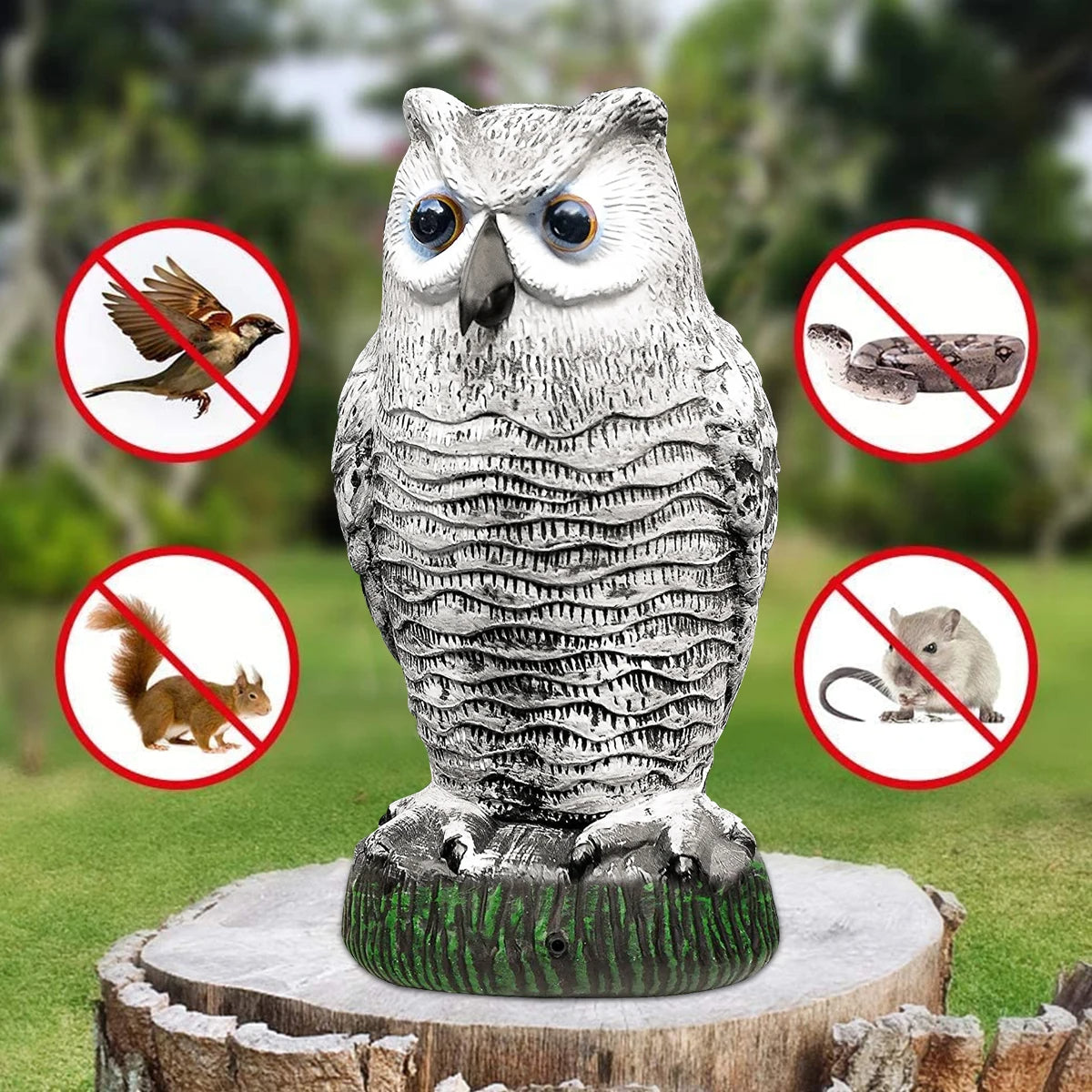 Lifelike Owl Scarecrow for Effective Pest Control