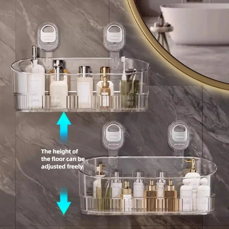 Versatile Wall-Mounted Storage Organizer with Suction Cups