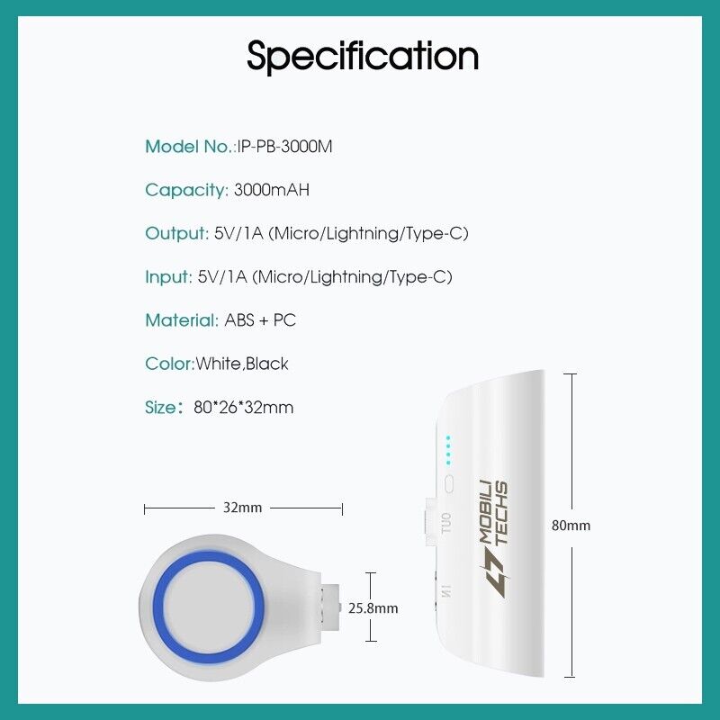Compact Magnetic Charger with 5000mAh Power