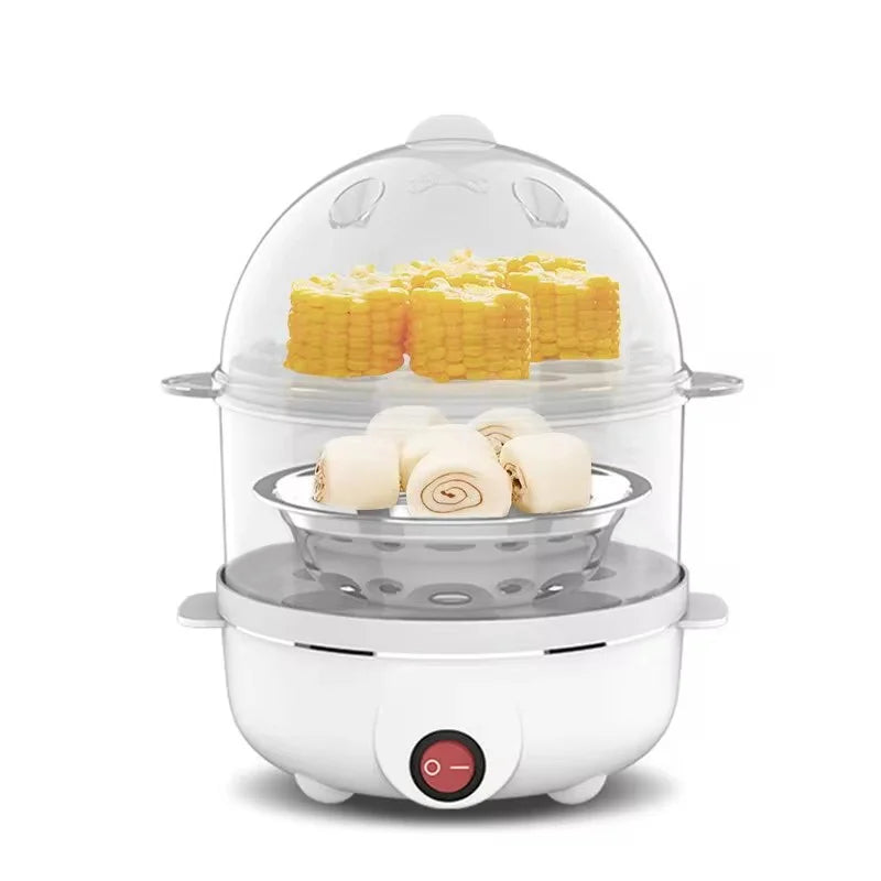 SmartSteam Duo Egg Cooker – 350W Double-Layer Steamer for Eggs & Veggies