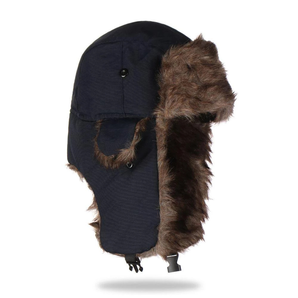 Luxurious Winter Aviator Hat with Faux Fur Lining