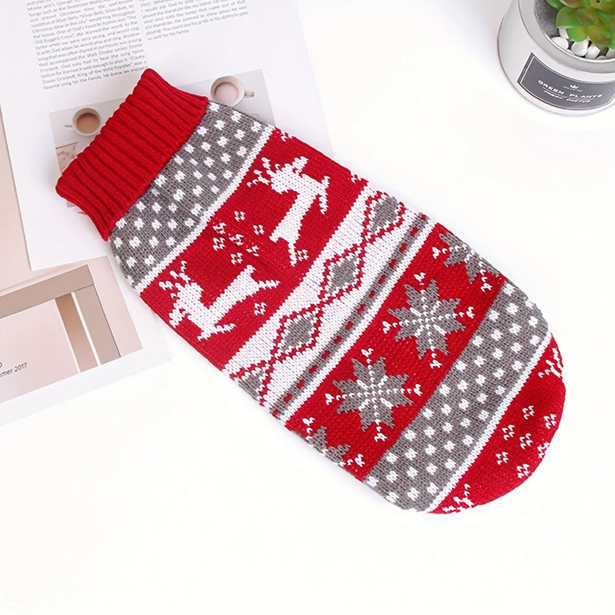 Cozy Festive Sweater for Small Pets