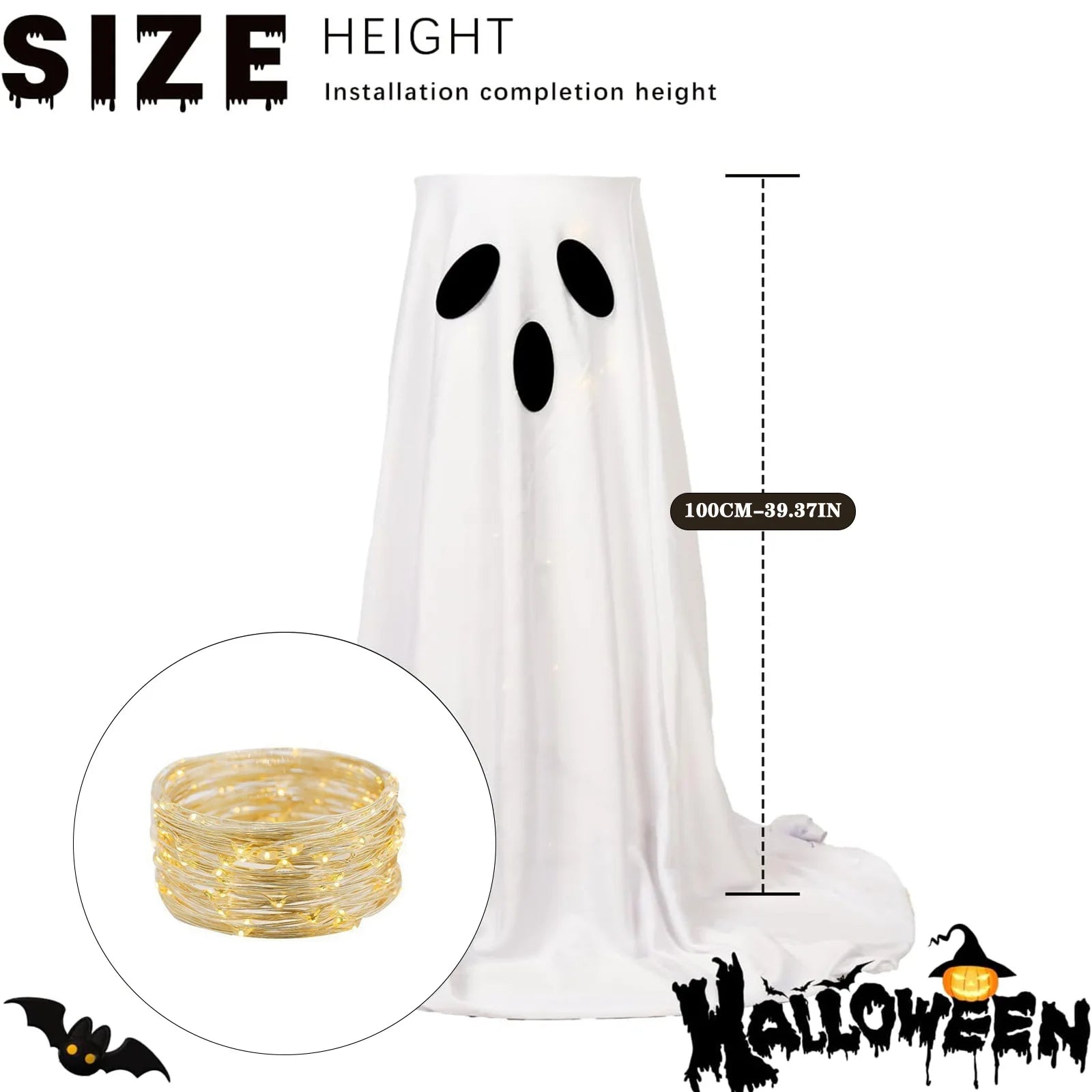 Illuminated Halloween Treat Dispenser with Spooky Ghost Design