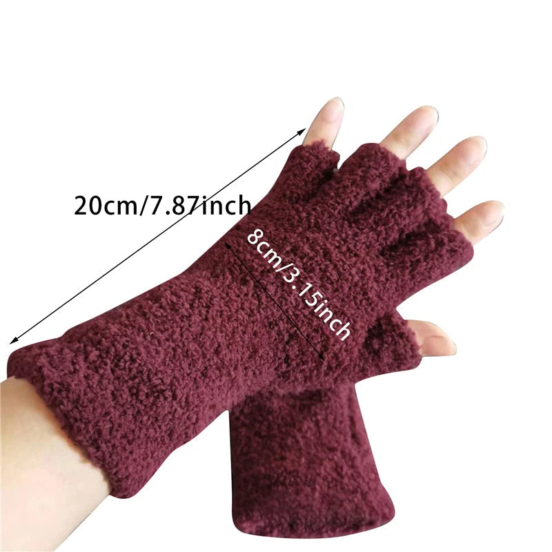 Cozy Knit Half Finger Warmers for Winter Comfort
