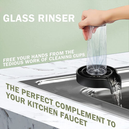 Effortless Kitchen Sink Cup Cleaner with High-Pressure Jets