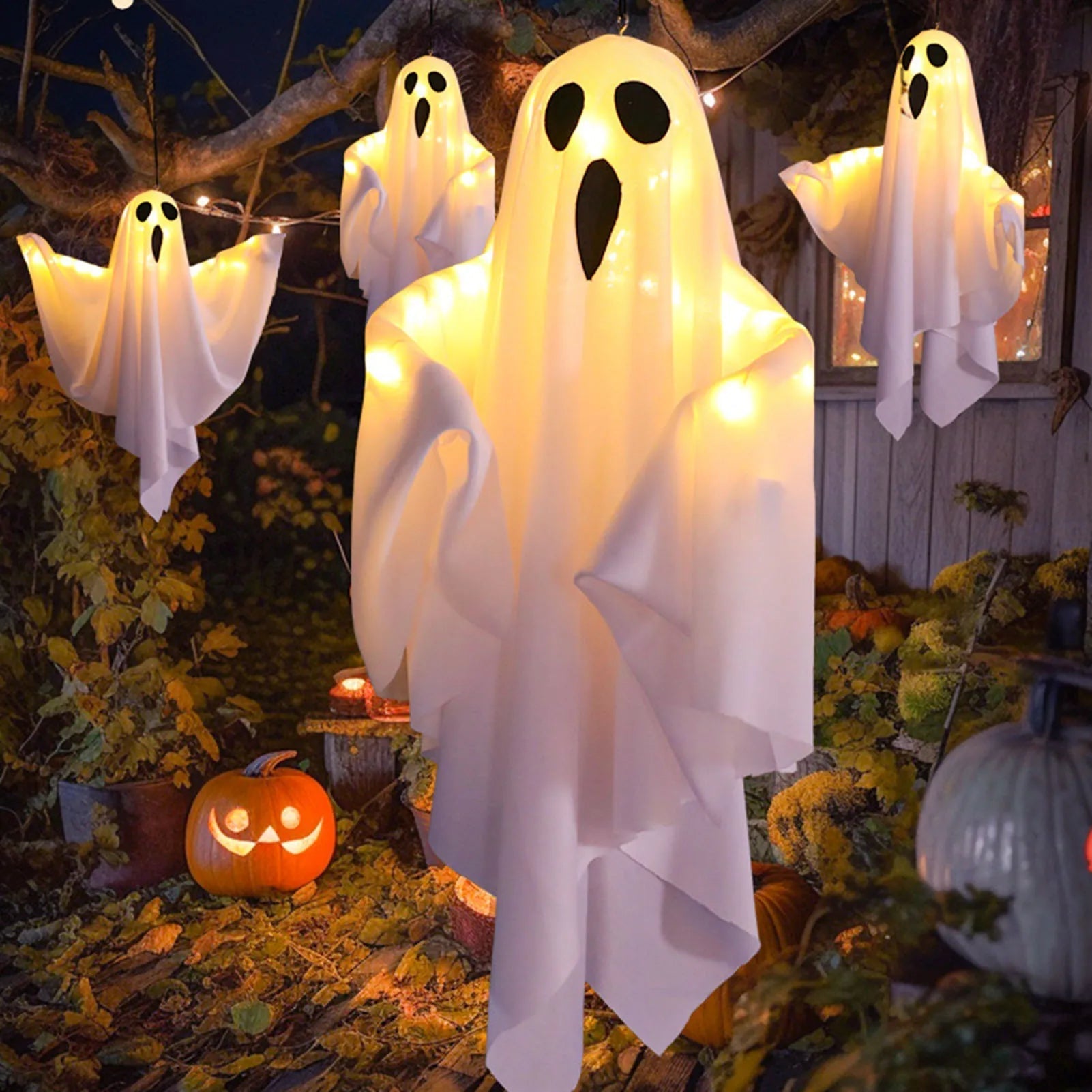 Illuminated Specter Hanging Decoration for Halloween