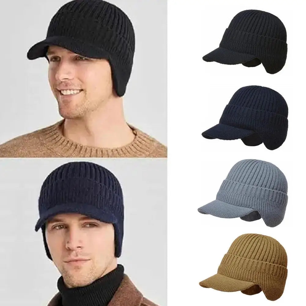 Men's Cozy Knit Ear Protection Winter Beanie