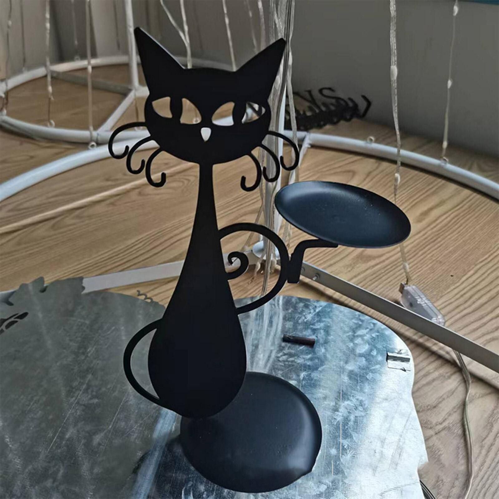 Charming Feline Candle Stand